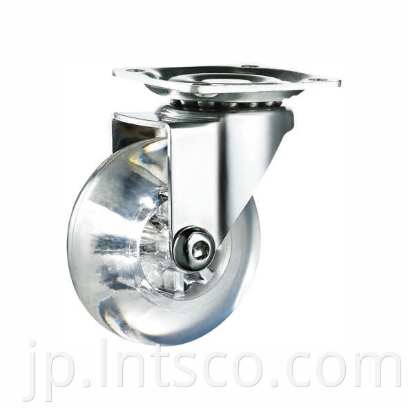 75mm Transparent PU Swivel Caster Wheels